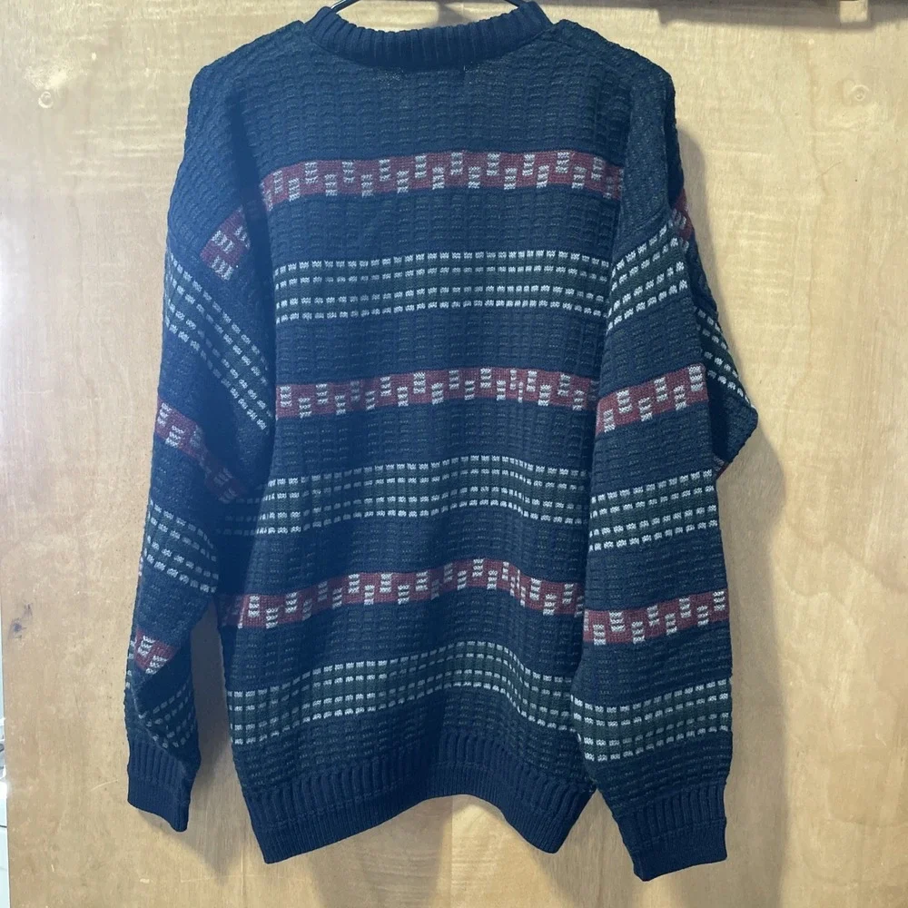 Penns Landing Men's Ribbed‎ Knit Button Cardiology Fan Sweater Large VTG 90s